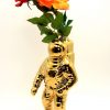 Deko Astronaut gold stehend Blumenvase 1f