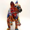 Deko Hund Bulldog Graffiti Skulptur Frontalansicht 11