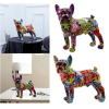 Deko Hund Bulldog Bunt Skulptur dekoriert 4