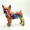 Deko Hund Bulldog Bunt Skulptur 5