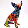 Deko Hund Chihuahua Bunt Skulptur Hauptansicht 1