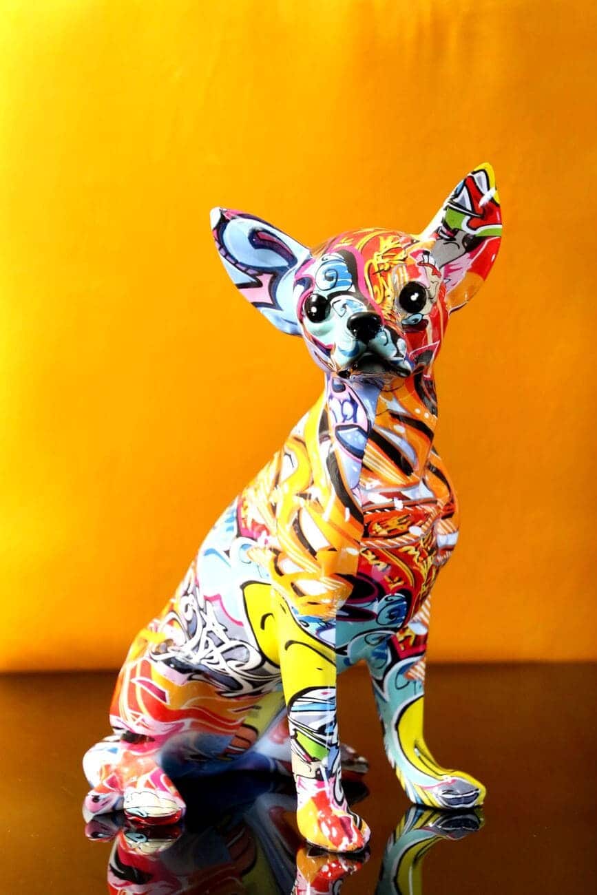 Chihuahua Hund Taschenhund Dekofigur Figur Statue lebensecht Deko Fan Artikel b