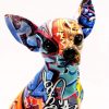 Deko Hund Chihuahua Bunt Skulptur Kopf