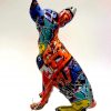 Deko Hund Chihuahua Bunt Skulptur Rückansicht 6
