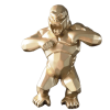 Deko Skulptur Gorilla Gold Stehend 2 frei