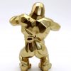 Deko Skulptur Gorilla Gold Rückansicht 8