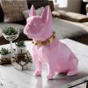 Deko Skulptur Hund Bulldog rosa sitzend Skulptur in der Deko 6