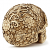 Deko Skulptur Totenkopf Grau-Beige Rückansicht 2