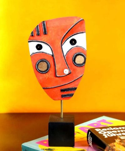 Deko Standfigur Maske Braun Skulptur in der Deko