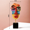 Deko Standfigur Maske Bunt Skulptur Abmessungen 3b