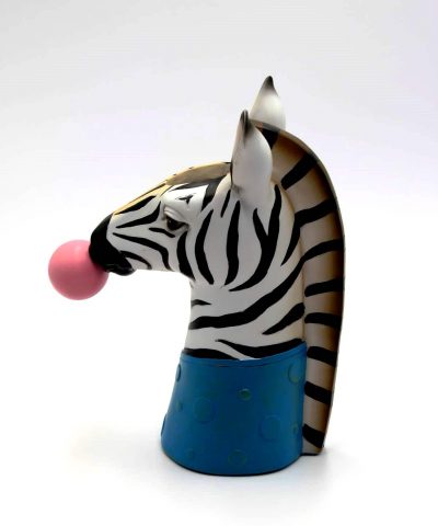 Deko Vase Zebra Bubble Gum Seitenansicht 7