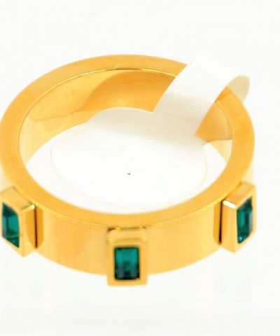 Ring goldfarben Edelstahl grün in zierlicher Form 7