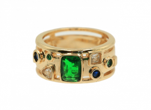 Ring goldfarben grün zirkonia 1 von Bohemian Rebel