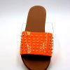 Schuhe Pantolette orange mit Nieten Frontansicht 2