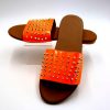 Schuhe Pantolette orange mit Nieten Frontansicht 5