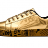 Schuhe Sneaker Gold Schrift Seitenansicht 1