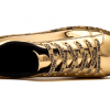 Schuhe Sneaker Gold Schrift Frontansicht 2