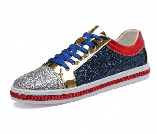 Schuhe Sneaker mit blauen Glitzer 1