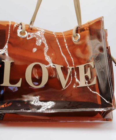 Tasche Transparent Braun Love 1a
