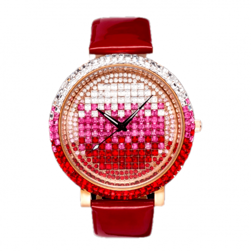 Uhr-Damen Rot Strass Haupt 1a-frei