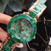 Uhr Damen grün Marmoroptik auf der Hand 8