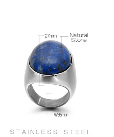 Ring goldfarben aus Edelstahl mit apricot Stein Abemssungen 7