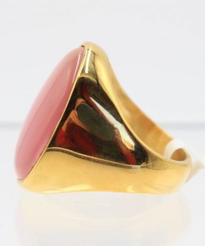 Ring goldfarben aus Edelstahl rose Stein Seitenansicht 3