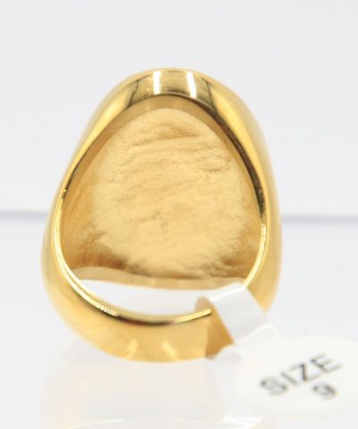Ring goldfarben aus Edelstahl rose Stein Rückansicht 4