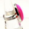 Ring in silberfarben mit pink Stein 4