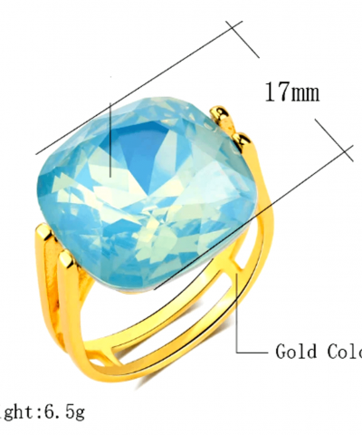 Ring goldfarben hellblau Größenangaben 4
