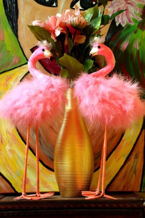Deko Flamingo Federn Krone in der Deko.
