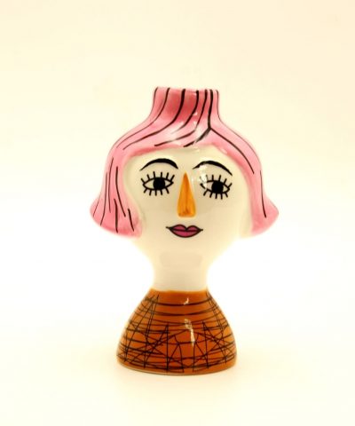 Keramik Kerzenständer Conchita bunt frontal gesehen.