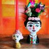 Keramik Kerzenständer Conchita dekoriert mit Vase Marisol