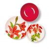 Geschirr Teller Blumen Floral mit roter Hibiscus