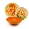 Geschirr Teller Blumen Floral orange von der Seite