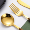 Geschirr Besteck Set braun gold 2 auf Tisch