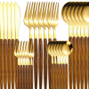 Geschirr Besteck Set braun gold 4 Gesamtansicht