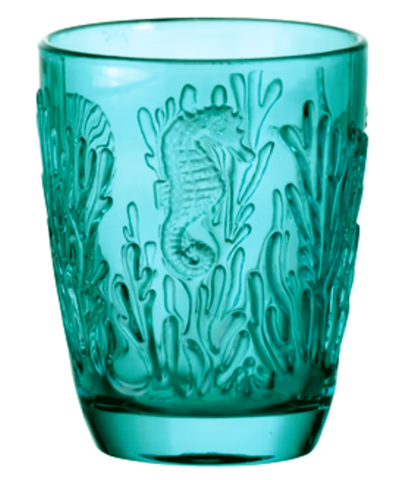 Geschirr Glas Wasserglas Maritim blau 15 Einzelansicht hellgrün