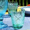 Geschirr Glas Wasserglas Maritim blau 2 helltürkis mit Seestern