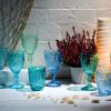 Geschirr Glas Wasserglas Maritim blau 9 mit Weingläsern