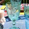 Geschirr Glas Weinglas Maritim blau 2 im 4-er Set mit Meeres Motiven