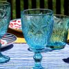 Geschirr Glas Weinglas Maritim blau 8 hellblau mit Seestern