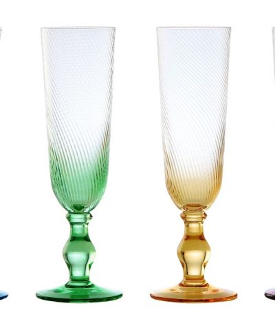 Geschirr Sektglas Swirl Pastell 04 - Set mit 4 Gläsern