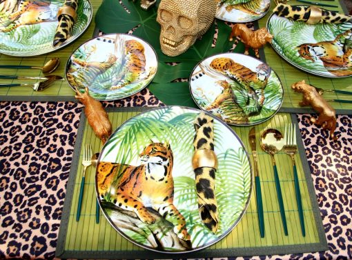 Geschirr Teller Leopard 09 Speiseteller aus Porzellan