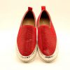 Schuhe Loafer Rot Strass von vorne